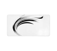Jubonexis Sottomano sottile in bianco e nero con linea curva ritmica per computer portatile, 60 x 30 cm, tappetino da scrivania per tastiera da gioco, antiscivolo, bordo cucito, tappetino da scrivania