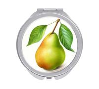 Jubonexis Specchi della tasca delle donne della pera dell'acquerello, piccolo specchio portatile di trucco di viaggio delle ragazze mini