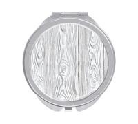 Jubonexis Specchi della tasca delle donne dell'annata di struttura di legno bianco, piccolo specchio portatile di trucco di viaggio delle ragazze