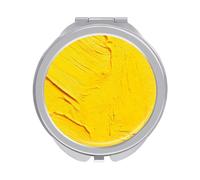 Jubonexis Specchi gialli semplici della tasca delle donne di struttura della pittura ad olio, piccolo specchio portatile di trucco di viaggio delle ragazze