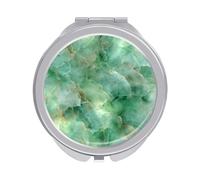 Jubonexis Specchi verdi chiari della tasca delle donne di struttura di marmo, piccolo specchio portatile di trucco di viaggio delle ragazze mini