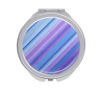 Jubonexis Specchietti tascabili astratti blu e viola delle donne, piccolo specchio portatile di trucco di viaggio delle ragazze mini