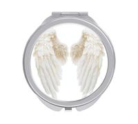 Jubonexis Specchietti tascabili da donna con ali d'angelo, piccolo specchio portatile da viaggio per ragazze