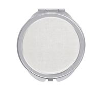 Jubonexis Specchietti tascabili da donna, in tela bianca con texture in lino, piccolo specchio portatile da viaggio per ragazze