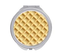 Jubonexis Specchietti tascabili delle donne del modello del gelato di colore crema giallo, piccolo specchio portatile di trucco di viaggio delle ragazze
