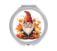 Jubonexis Specchietti tascabili delle donne dello gnomo di autunno, piccolo specchio portatile di trucco di viaggio delle ragazze