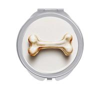 Jubonexis Specchietti tascabili delle donne dell'osso del cane bianco dell'acquerello, piccolo specchio portatile di trucco di viaggio delle ragazze mini