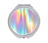 Jubonexis Specchietti tascabili olografici delle donne della stagnola dell'arcobaleno, piccolo specchio portatile di trucco di viaggio delle ragazze