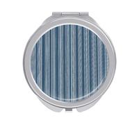 Jubonexis Specchietti tascabili per donne con materasso a righe blu francesi, piccolo specchio portatile da viaggio per ragazze