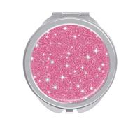 Jubonexis Specchietti tascabili rosa delle donne di scintillio della scintilla, piccolo specchio portatile di trucco di viaggio