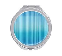 Jubonexis Specchietti verticali azzurri della tasca delle donne del modello a righe, piccolo specchio portatile di trucco di viaggio delle ragazze mini