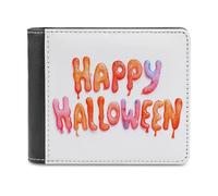 Jubonexis Spooky Creepy Bubble Happy Halloween Portafoglio bifold in morbida pelle PU, portamonete e carte di credito, porta carte di credito sottile, per uomini e donne