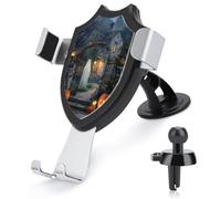Jubonexis Spooky Halloween Ghost con Cottage vittoriano supporto per telefono auto supporto triangolo clip base per bocchetta dell'aria supporto auto accessori automobilistici per smartphone cellulari