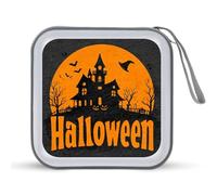Jubonexis Spooky Halloween Old Haunted House Pumpkins Custodia CD DVD Custodia Portatile per Auto Casa Viaggio