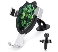 Jubonexis St Patrick's Day Cluster of Lucky Shamrocks - Supporto per telefono da auto con base a clip triangolare, supporto per bocchetta dell'aria, accessori per auto per smartphone da 4-6 pollici