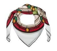 Jubonexis Stained Glass Cute Christmas Tree Women Hair Scarf Square Silk Like Head Sciarpe Fazzoletto Sciarpa in Raso