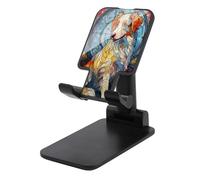 Jubonexis Stained Glass Dog Abstract Cell Phone Stand pieghevole regolabile supporto per la scrivania