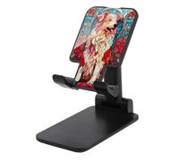 Jubonexis Stained Glass Dog Flowers Cellulare Stand pieghevole regolabile Phone Stand per scrivania