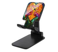 Jubonexis Stained Glass Flamingo Coppia a forma di cuore Posa Cellulare Stand Pieghevole Regolabile Del Telefono Del Basamento per la