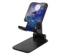 Jubonexis Stained Glass Full Moon over Ocean Supporto per telefono cellulare pieghevole regolabile per scrivania