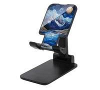 Jubonexis Stained Glass Snowy Mountain Range Supporto per telefono cellulare pieghevole regolabile per scrivania