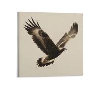 Jubonexis Stampa artistica da parete su tela con aquila con ali aperte, decorazione per soggiorno, casa colonica, senza cornice, 40 x 40 cm