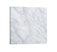 Jubonexis Stampa artistica da parete su tela con effetto marmo bianco nuvoloso graffiato, quadro estetico per soggiorno, casa colonica, 40 x 40 cm