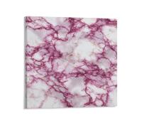 Jubonexis Stampa artistica da parete su tela con effetto marmo magenta, immagine estetica per soggiorno e casa colonica, 40 x 40 cm