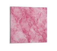 Jubonexis Stampa artistica da parete su tela con effetto marmo rosa scuro, stampa artistica da parete per soggiorno, casa colonica, 40 x 40 cm