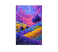 Jubonexis Stampa artistica da parete su tela con paesaggio da sogno, paesaggio mistico, stampa su tela, immagine estetica per soggiorno, casa colonica, 30 x 45 cm