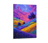 Jubonexis Stampa artistica da parete su tela con paesaggio da sogno, paesaggio mistico, stampa su tela, immagine estetica per soggiorno, casa colonica, 30 x 45 cm