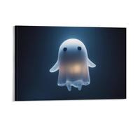 Jubonexis Stampa artistica da parete su tela con simpatico fantasma galleggiante in stile cartone animato, per soggiorno, casa colonica, senza cornice, 30 x 45 cm
