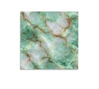 Jubonexis Stampa artistica da parete su tela effetto marmo verde lucido, per soggiorno, casa colonica, 40 x 40 cm