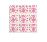 Jubonexis Stampa artistica da parete su tela, semplice con volto di tigre rosa, immagine estetica per soggiorno, casa colonica, senza cornice, 40 x 40 cm