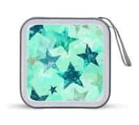 Jubonexis Star on Green CD Case DVD Storage Case Portable per auto casa viaggio