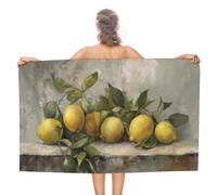 Jubonexis still Life of Lemons Telo mare rustico in microfibra senza sabbia, grande asciugamano da doccia multiuso assorbente per bagno piscina 130 x 80 cm