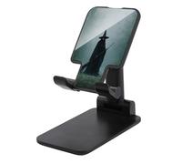 Jubonexis Strega nel bosco con scopa Dark Fantasy Supporto per telefono cellulare pieghevole regolabile per scrivania
