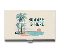 Jubonexis Summer is Here, porta biglietti da visita, tasca sottile, in metallo, per donne e uomini