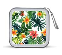 Jubonexis Summer Tropical Plants CD Case DVD Storage Case Portable per auto casa viaggio