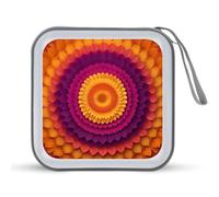 Jubonexis Sunburst Mandala con raggi concentrici CD DVD custodia portatile per auto casa viaggio