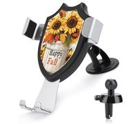 Jubonexis Sunflowers in Old White Bucket Car Phone Holder Mount Triangle Clip Base Air Vent Cell Phone Mount Car Mount Accessori per auto per smartphone cellulari da 4-6 pollici