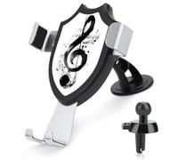 Jubonexis Supporto per telefono con chiave di violino gigante e note musicali, supporto per telefono da auto, triangolare, base con clip per bocchetta dell'aria, accessori per auto per smartphone da 4