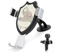 Jubonexis Supporto per telefono da auto a forma di elefante minimalista che fa il bagno in vasca, supporto per telefono a triangolo con base a clip per bocchetta dell'aria, accessori per auto per