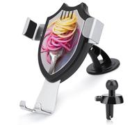 Jubonexis Supporto per telefono da auto a forma di forcella con spaghetti rosa e gialli Supporto per telefono cellulare a triangolo con base a clip per bocchetta dell'aria Supporto per auto Accessori