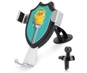 Jubonexis Supporto per telefono da auto a forma di forcella metallica con spaghetti su supporto triangolare con clip per bocchetta dell'aria, accessori per auto per smartphone da 4-6 pollici