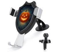 Jubonexis Supporto per telefono da auto a forma di lanterna a forma di zucca di Halloween vintage, supporto per telefono cellulare con base a clip triangolare, accessorio per auto per smartphone