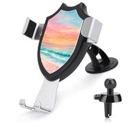Jubonexis Supporto per telefono da auto a forma di onde del mare pastello morbido rosa tramonto cielo supporto triangolo clip base per bocchetta dell'aria supporto per telefono cellulare accessori