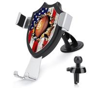 Jubonexis Supporto per telefono da auto a forma di pallone da football americano che scoppia attraverso la bandiera supporto per telefono cellulare a triangolo con base a clip per bocchetta dell'aria