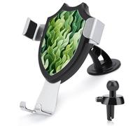 Jubonexis Supporto per telefono da auto a forma di piante marine verdi con linee ondulate e sfumature, supporto triangolare per telefono cellulare, accessori per auto per smartphone cellulari da 4-6