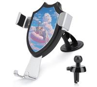Jubonexis Supporto per telefono da auto a forma di scheletro rilassante su anello rosa a pois supporto per telefono cellulare con base triangolare a clip per bocchetta dell'aria, accessori